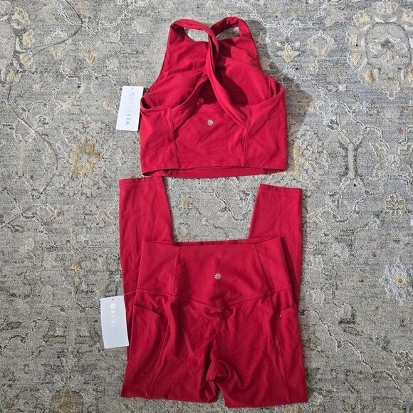 Athleta red powersoft workout set - Picture 2 of 4